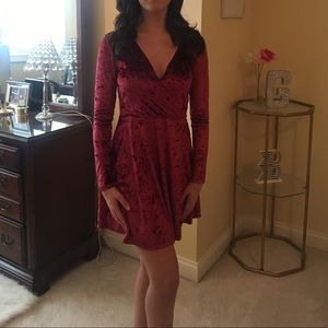 Forever21 maroon velvet dress